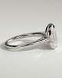 White :: elegant 3.3ct pear emerald lab grown diamond toi et moi ring white gold sleek luxury style