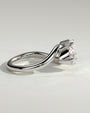 White :: elegant round pear lab grown diamond toi et moi ring white gold sleek style