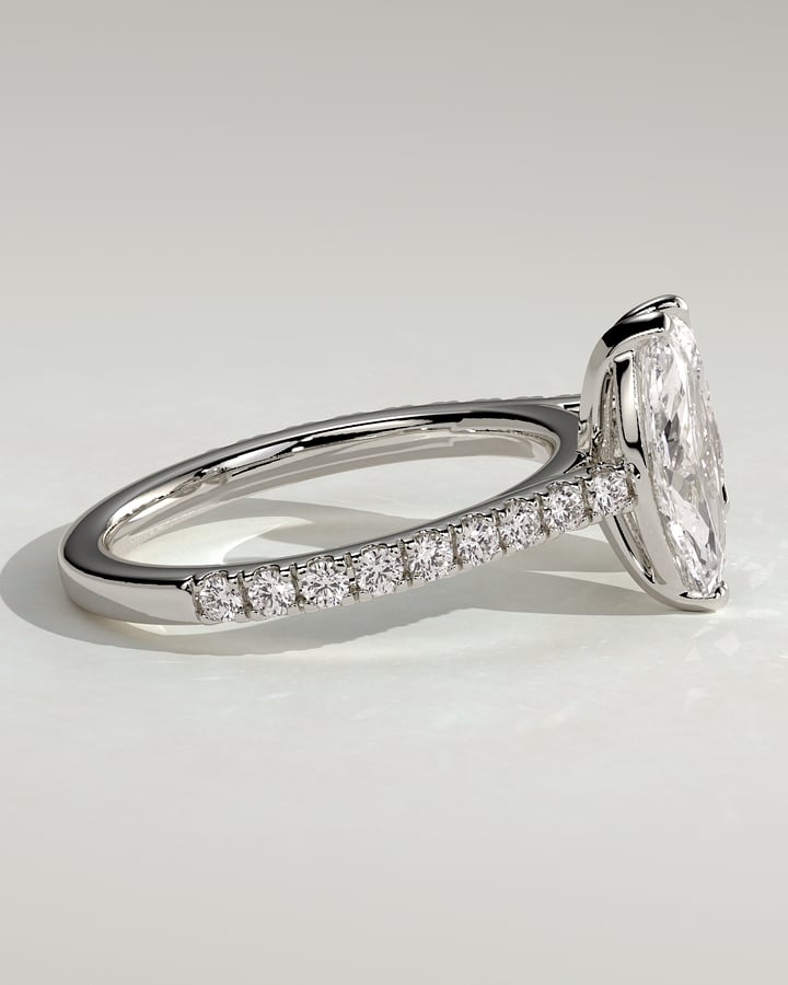 White :: elegant 1.5ct marquise pear lab grown diamond toi et moi ring white gold sleek style