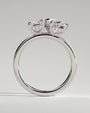 White :: modern emerald and pear lab diamond engagement ring white gold romantic design
