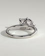 White :: designer pear and emerald lab diamond engagement ring white gold unique two stone ring