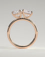 Rose :: close sparkle pear and princess lab diamond toi et moi ring rose gold warm tone