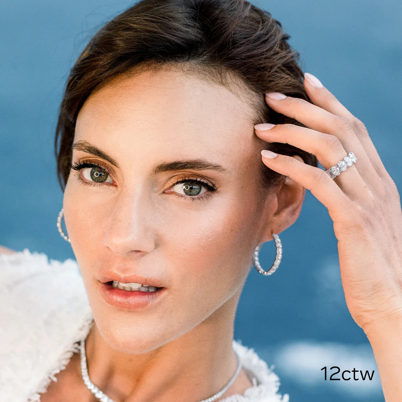 Oval And Emerald Lab Grown Diamond Half and Half Eternity Band , EF Color , VS Clarity , IGI Certificate