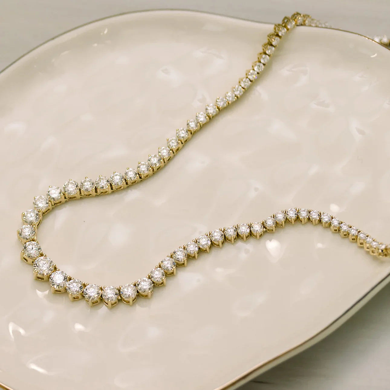 Round Lab Grown Diamond Riviera Choker, EF Color, VS Clarity, IGI Certified