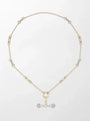 Common :: Unisex lab grown diamond T-bar necklace in yellow gold