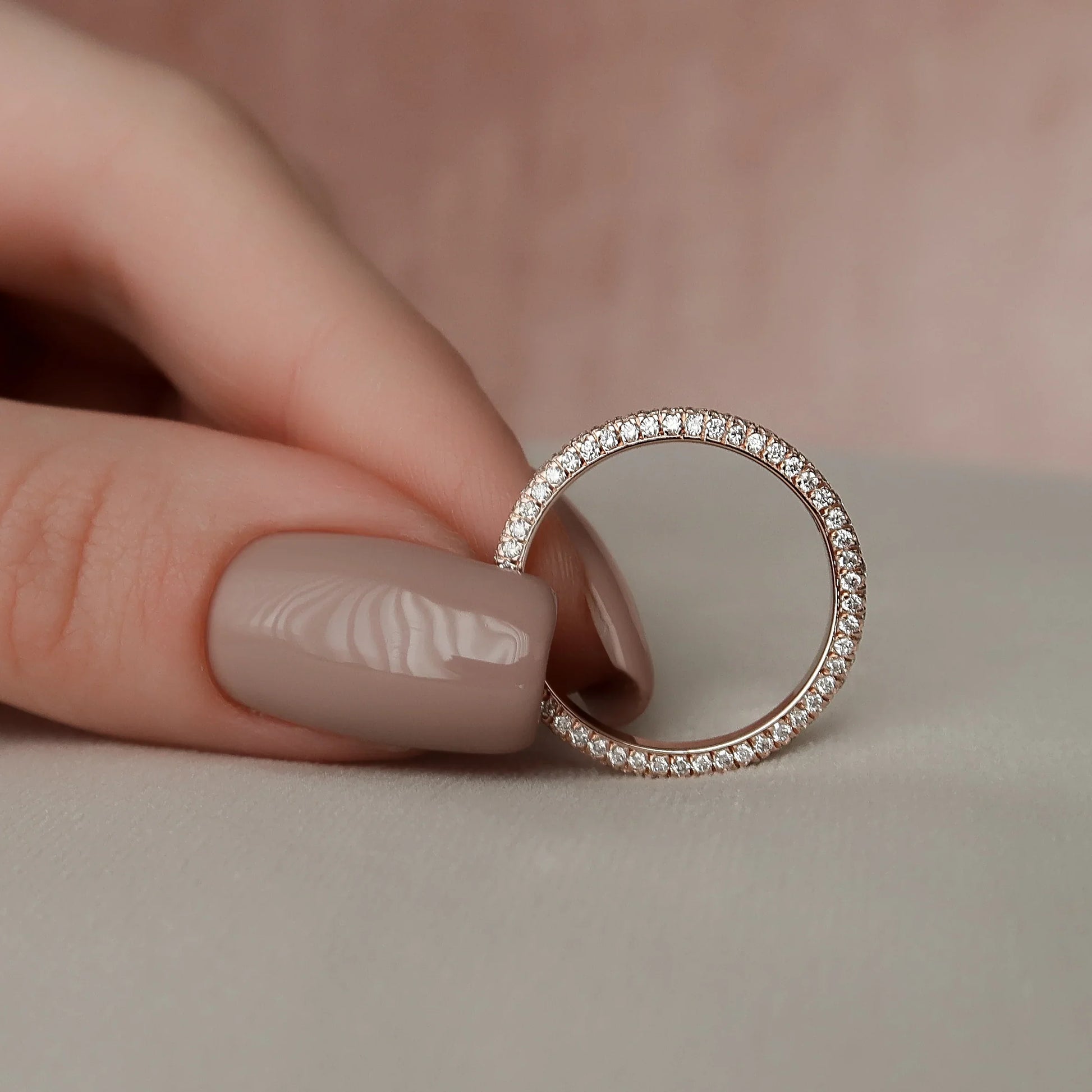 0.50tcw Lab Grown Diamond Full Pavé Ring | VVS Round Diamonds | 2.3mm Luxury Stackable Wedding Band | IGI Certified