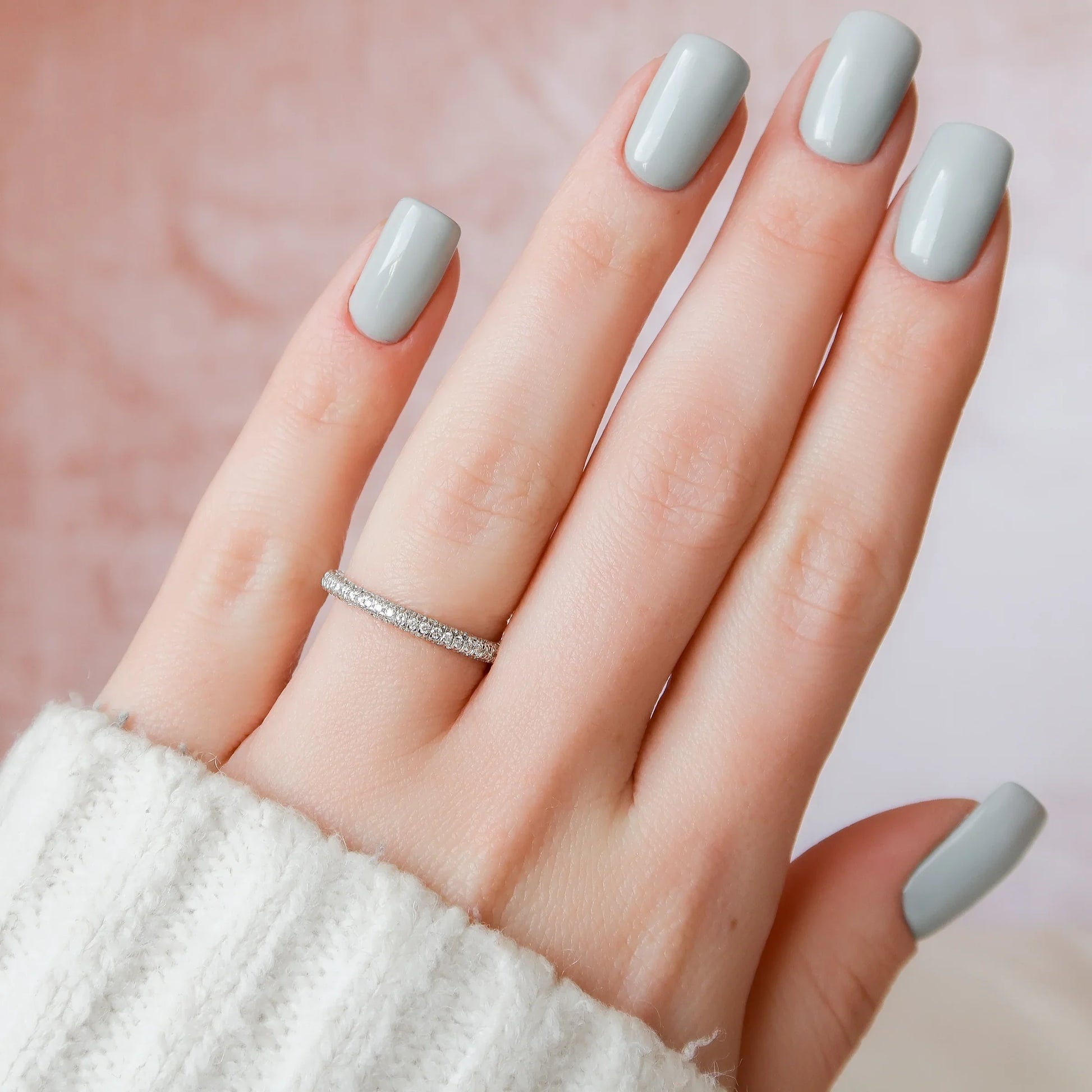 0.50tcw Lab Grown Diamond Full Pavé Ring | VVS Round Diamonds | 2.3mm Luxury Stackable Wedding Band | IGI Certified