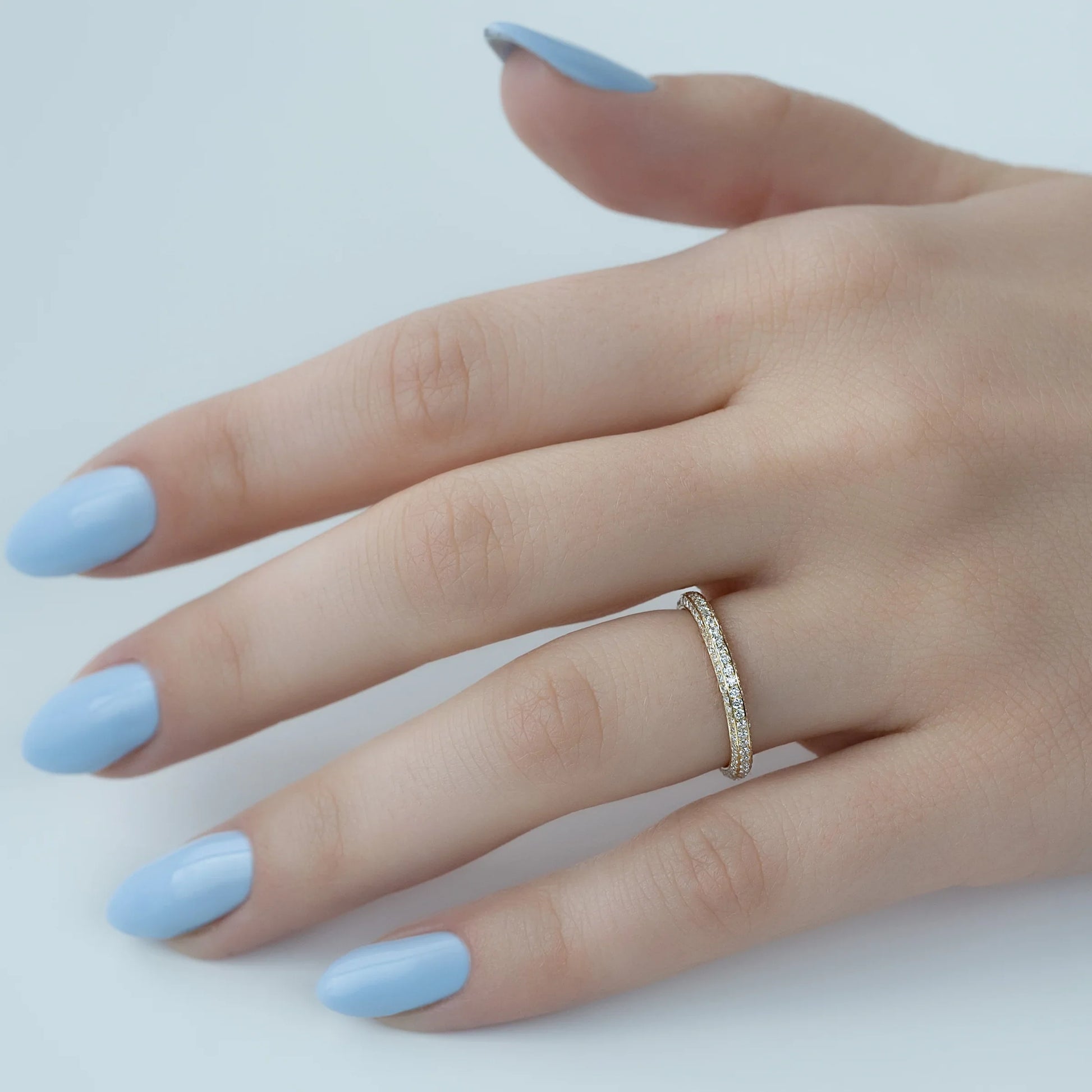 0.50tcw Lab Grown Diamond Full Pavé Ring | VVS Round Diamonds | 2.3mm Luxury Stackable Wedding Band | IGI Certified