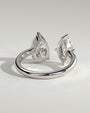 White :: designer 1.15ct marquise and pear lab diamond engagement ring white gold unique two stone ring