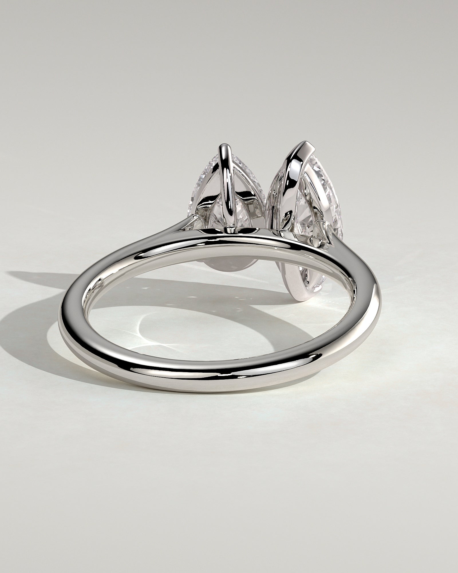 White :: designer 1.8ct pear and marquise lab diamond engagement ring white gold unique two stone ring