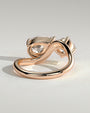 Rose :: designer round and pear lab grown diamond toi et moi ring rose gold bold look