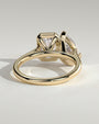 Yellow :: full diamond look 6ct pear emerald lab grown diamond ring yellow gold bold statement