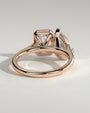 Rose :: full diamond look 6ct pear emerald lab grown diamond ring rose gold bold style