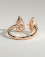 Rose :: designer 1.15ct marquise and pear lab grown diamond toi et moi ring rose gold bold look