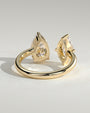 Yellow :: designer 1.15ct marquise and pear lab grown diamond toi et moi ring yellow gold bold statement