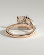 Rose :: designer 1.5ct pear and radiant lab grown diamond toi et moi ring rose gold bold look