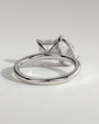 White :: designer pear and princess lab diamond engagement ring white gold unique two stone ring