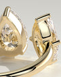 Yellow :: high end 1.15ct marquise pear lab diamond engagement ring yellow gold luxury jewelry