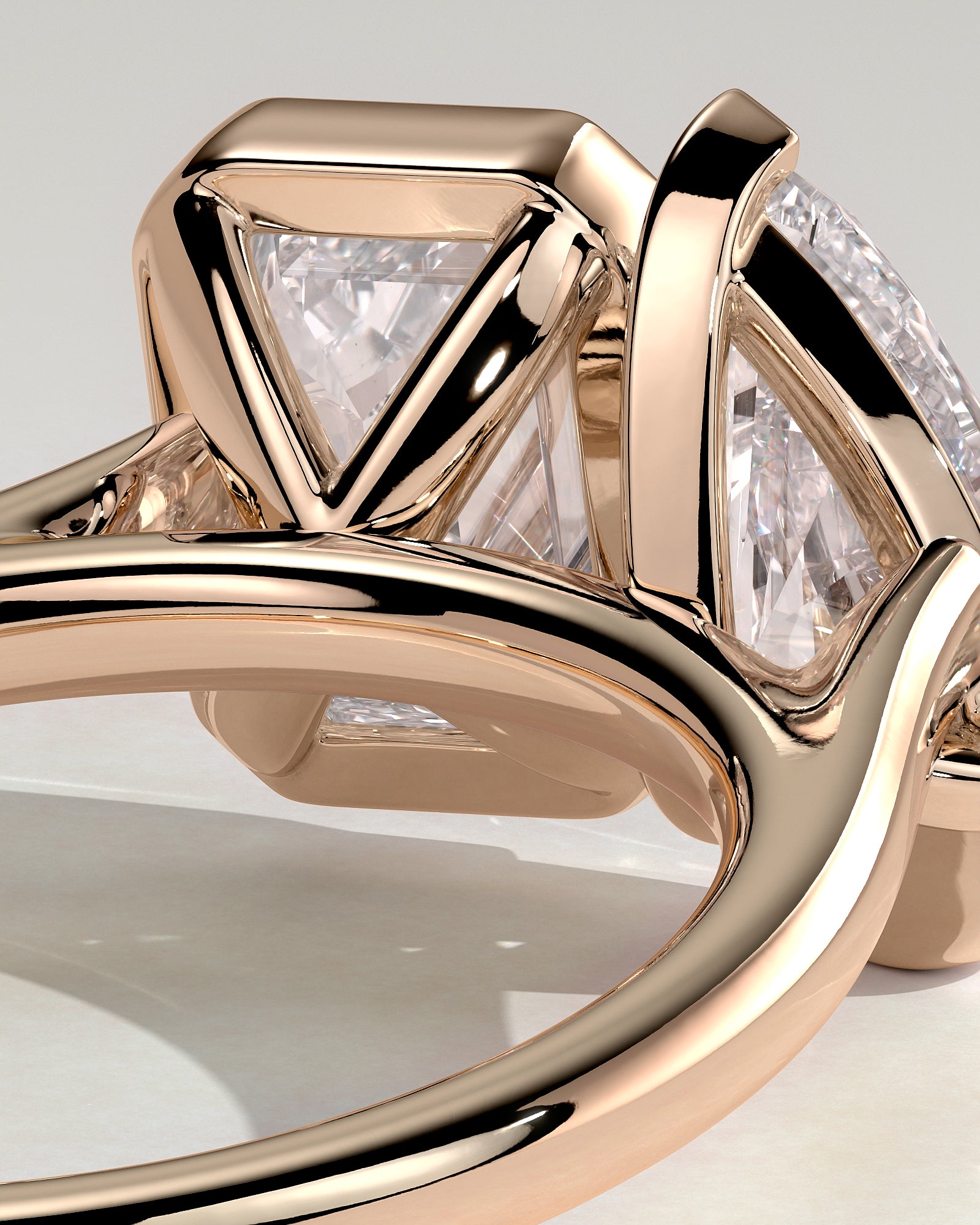 Rose :: high end 3.3ct pear emerald lab diamond engagement ring rose gold luxury jewelry