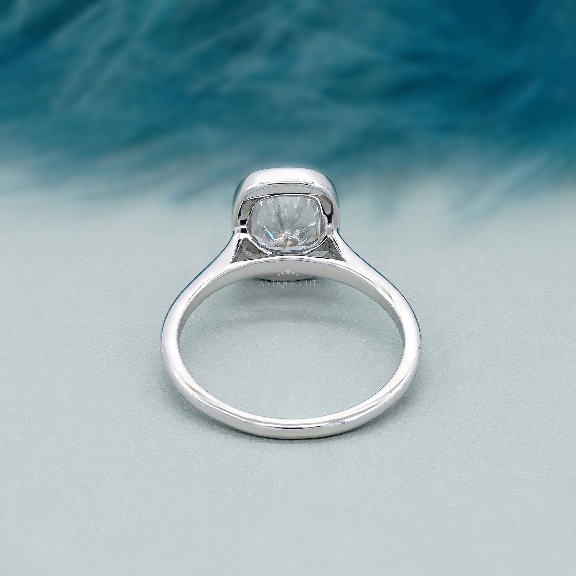 Cushion 2.00ct Lab Grown Diamond Bezel Set Solitaire Engagement Ring | IGI Certified