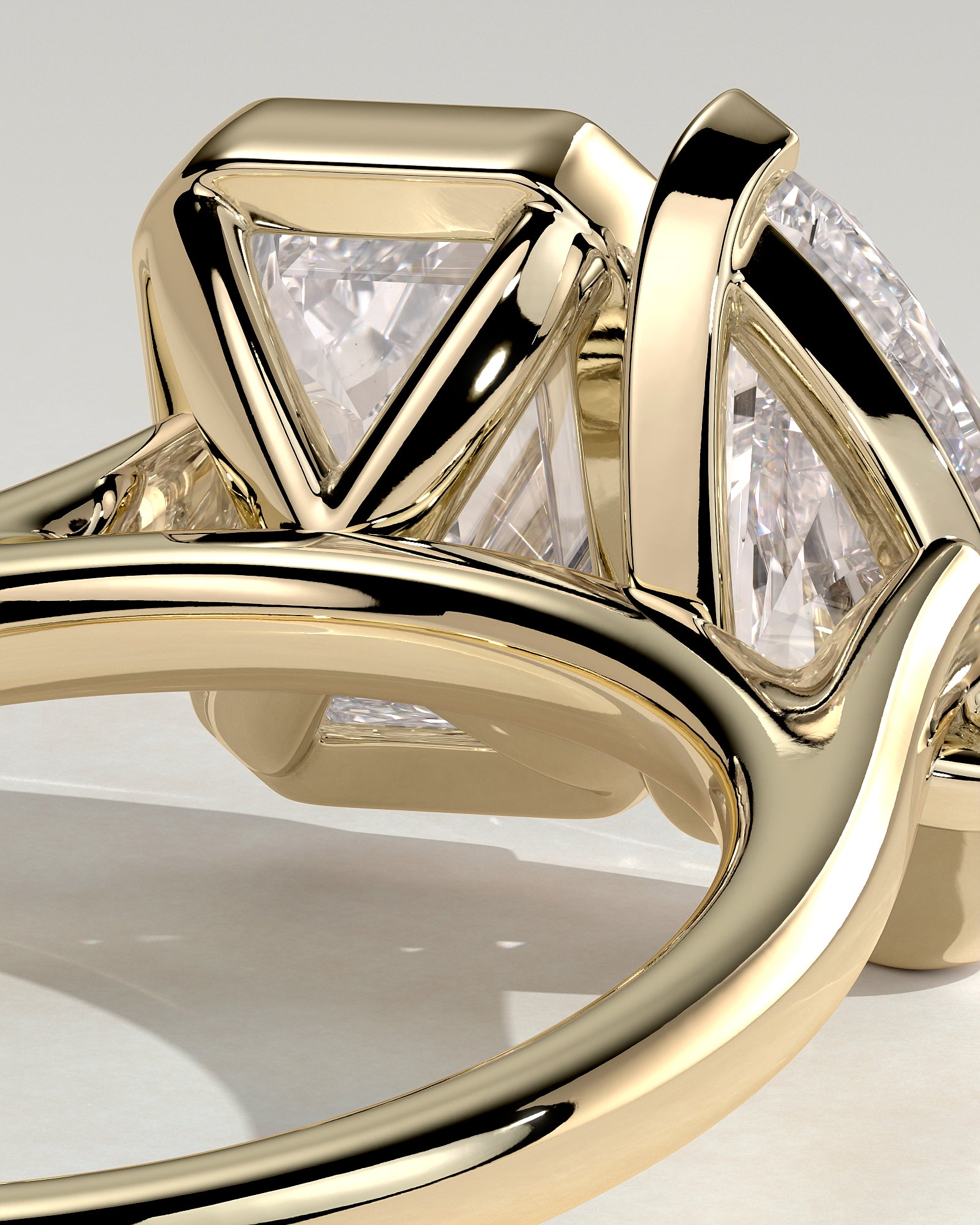 Yellow :: high end 3.3ct pear emerald lab diamond engagement ring yellow gold luxury jewelry