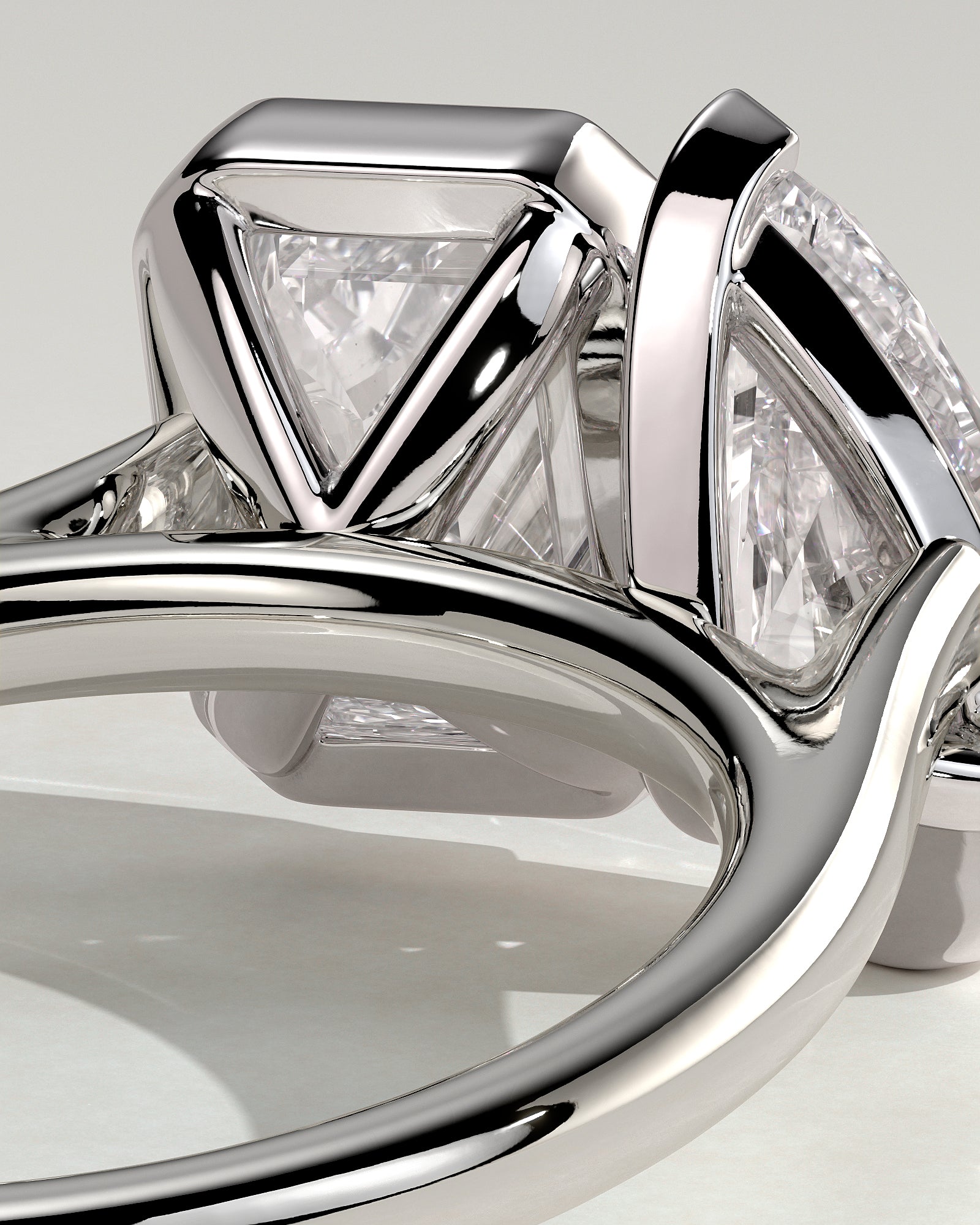 White :: high end 3.3ct pear emerald lab grown diamond toi et moi ring white gold luxury jewelry