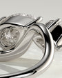 White :: high end round pear lab grown diamond toi et moi ring white gold luxury engagement ring