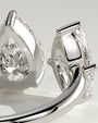 White :: designer 1.15ct marquise and pear lab diamond engagement ring white gold unique two stone ring