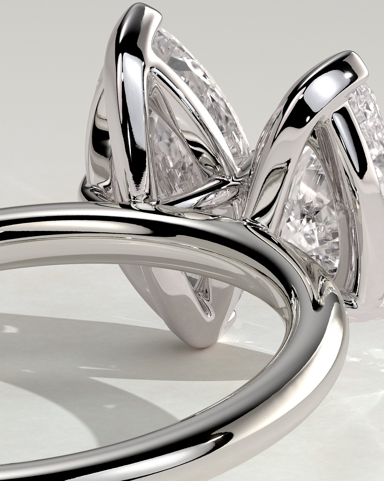 White :: high end 1.8ct pear marquise lab grown diamond toi et moi ring white gold luxury engagement ring