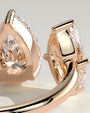 Rose :: high end 1.15ct marquise pear lab diamond engagement ring rose gold statement jewelry