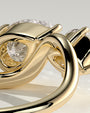 Yellow :: high end round pear lab diamond engagement ring yellow gold luxury jewelry