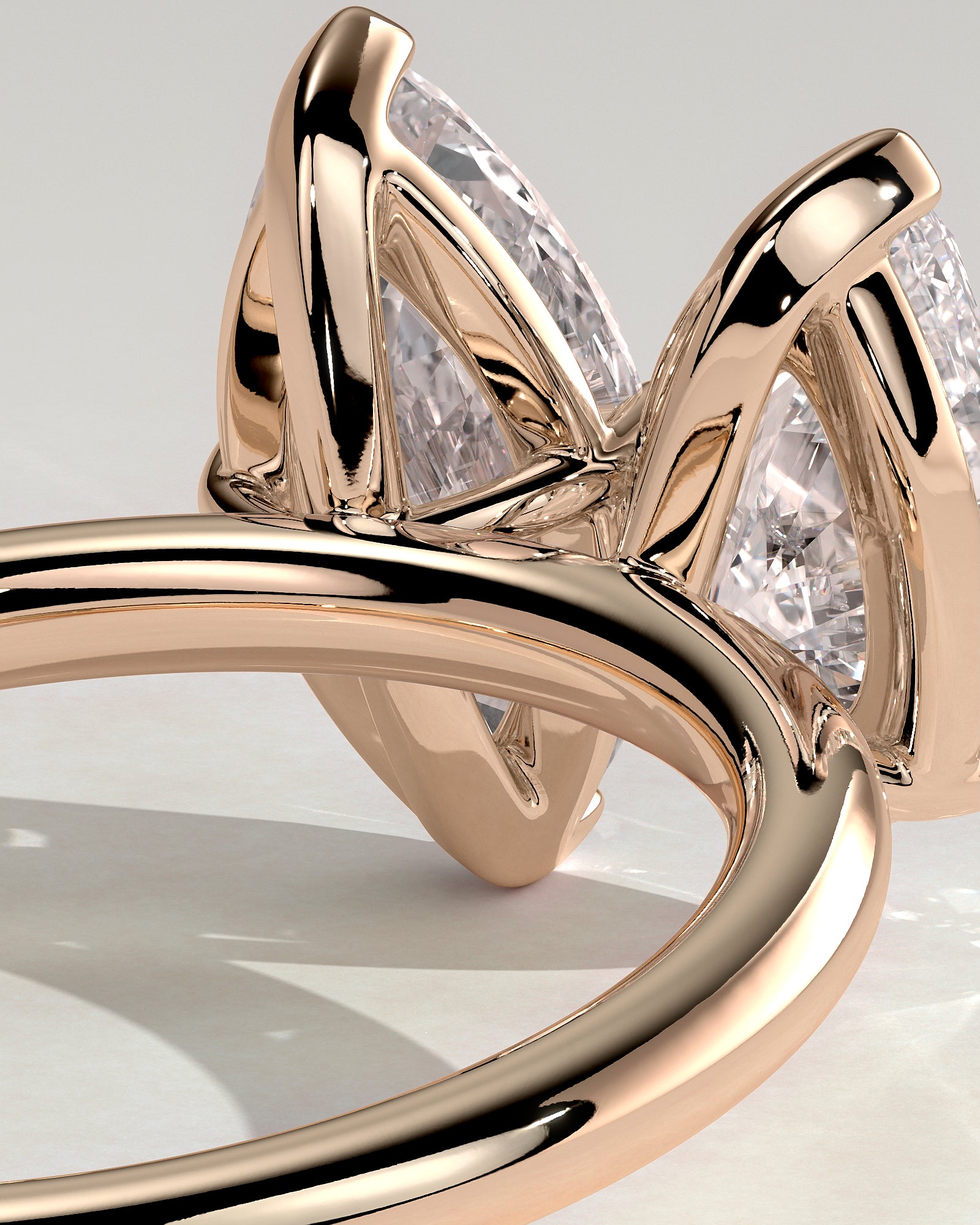 Rose :: high end 1.8ct pear marquise lab diamond engagement ring rose gold statement jewelry