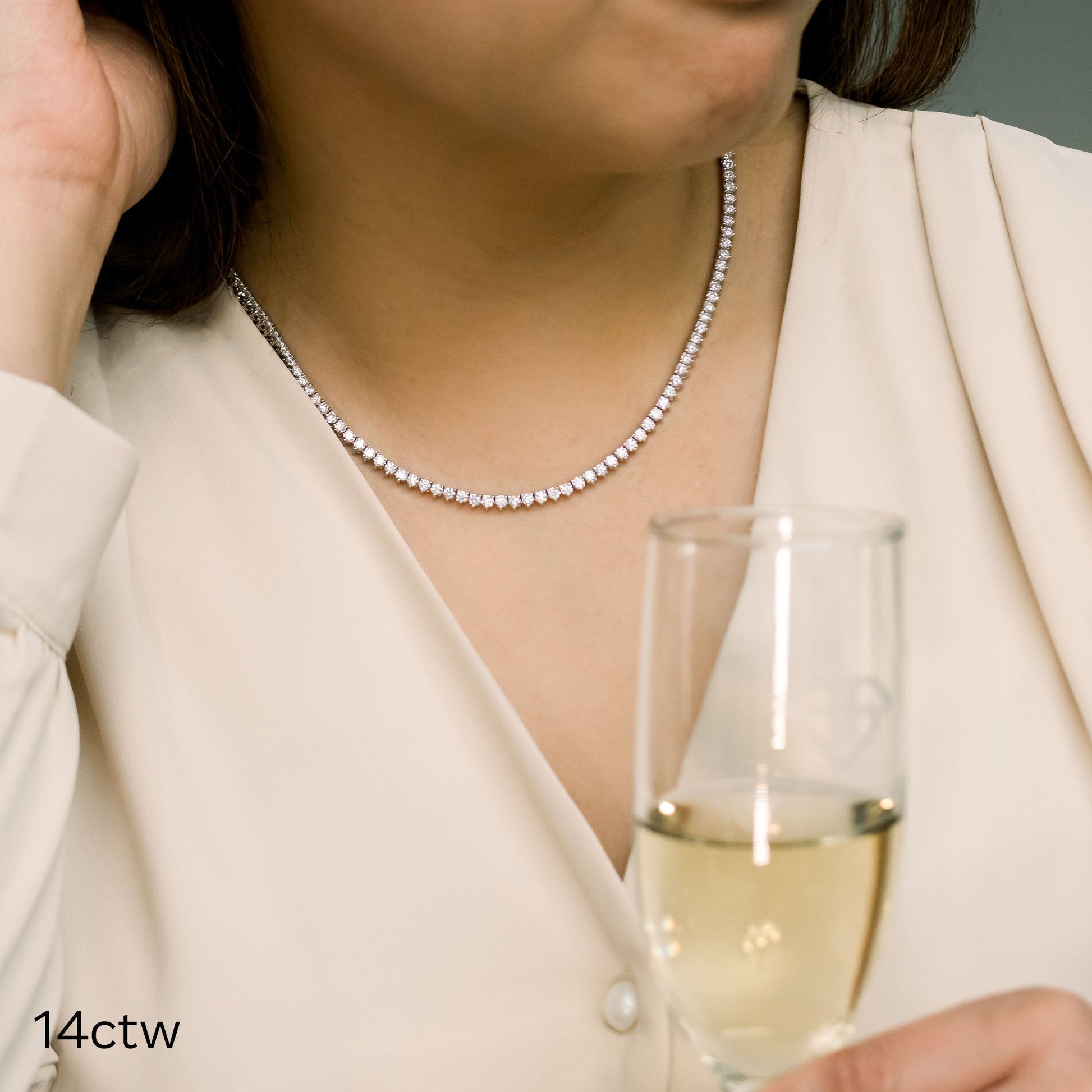 Tennis necklace Lab grown Diamond DEF Color VS+ Clarity