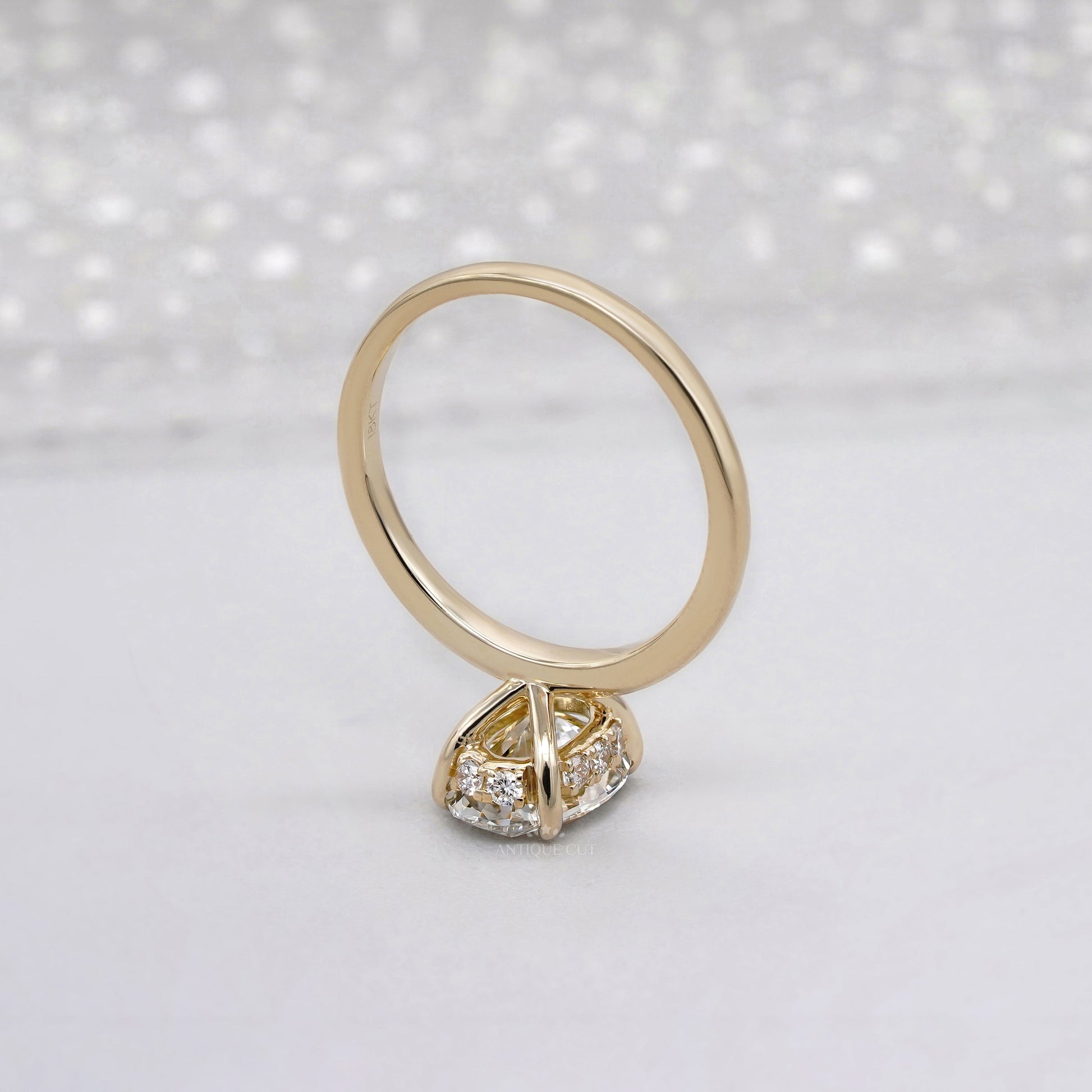 2.20tcw Oval Lab-Grown Diamond Engagement Ring | 2.00ct Center + Hidden Halo Side Stones | 14K Yellow Gold | IGI Certified