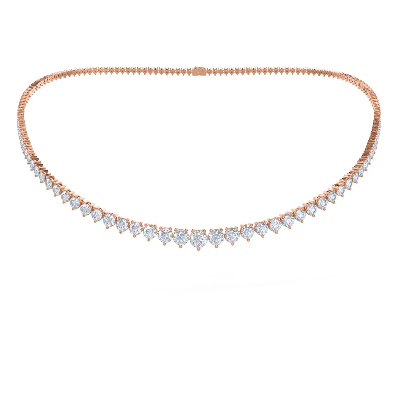 Round Lab Grown Diamond Riviera Choker, EF Color, VS Clarity, IGI Certified
