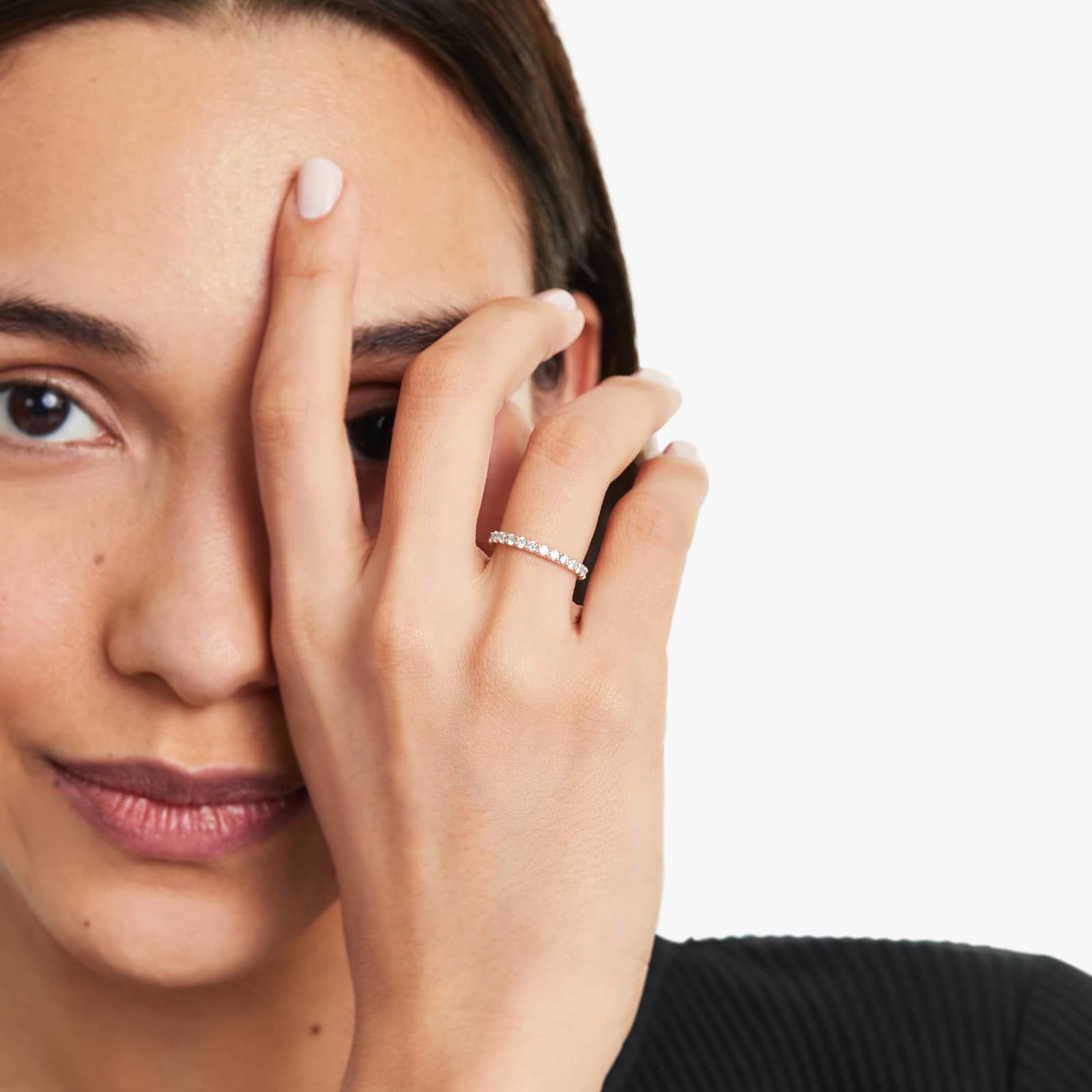 Shared Prong Contour Lab Grown Diamond Eternity Ring , EF Color, VS Clarity, IGI Certified