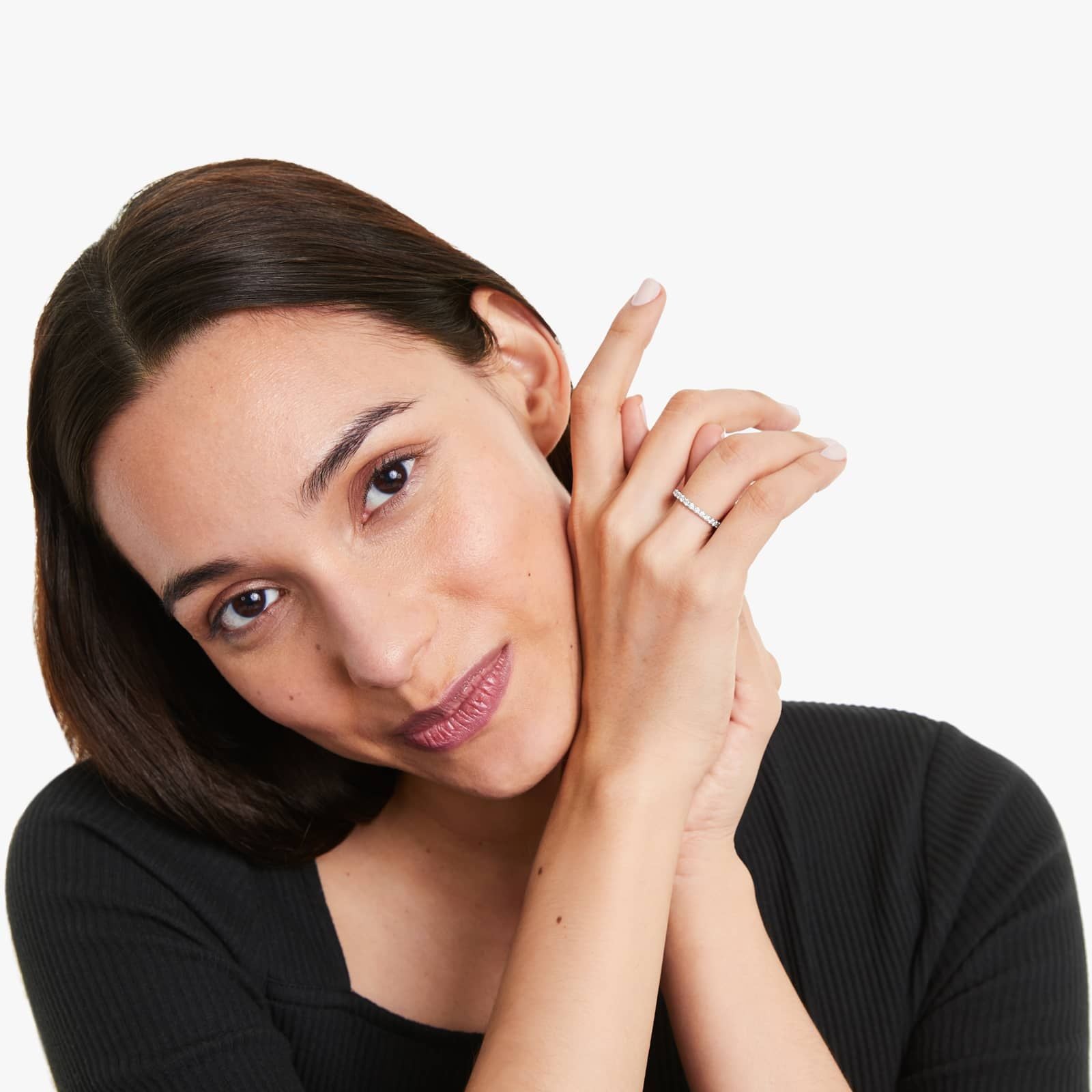 Shared Prong Contour Lab Grown Diamond Eternity Ring , EF Color, VS Clarity, IGI Certified