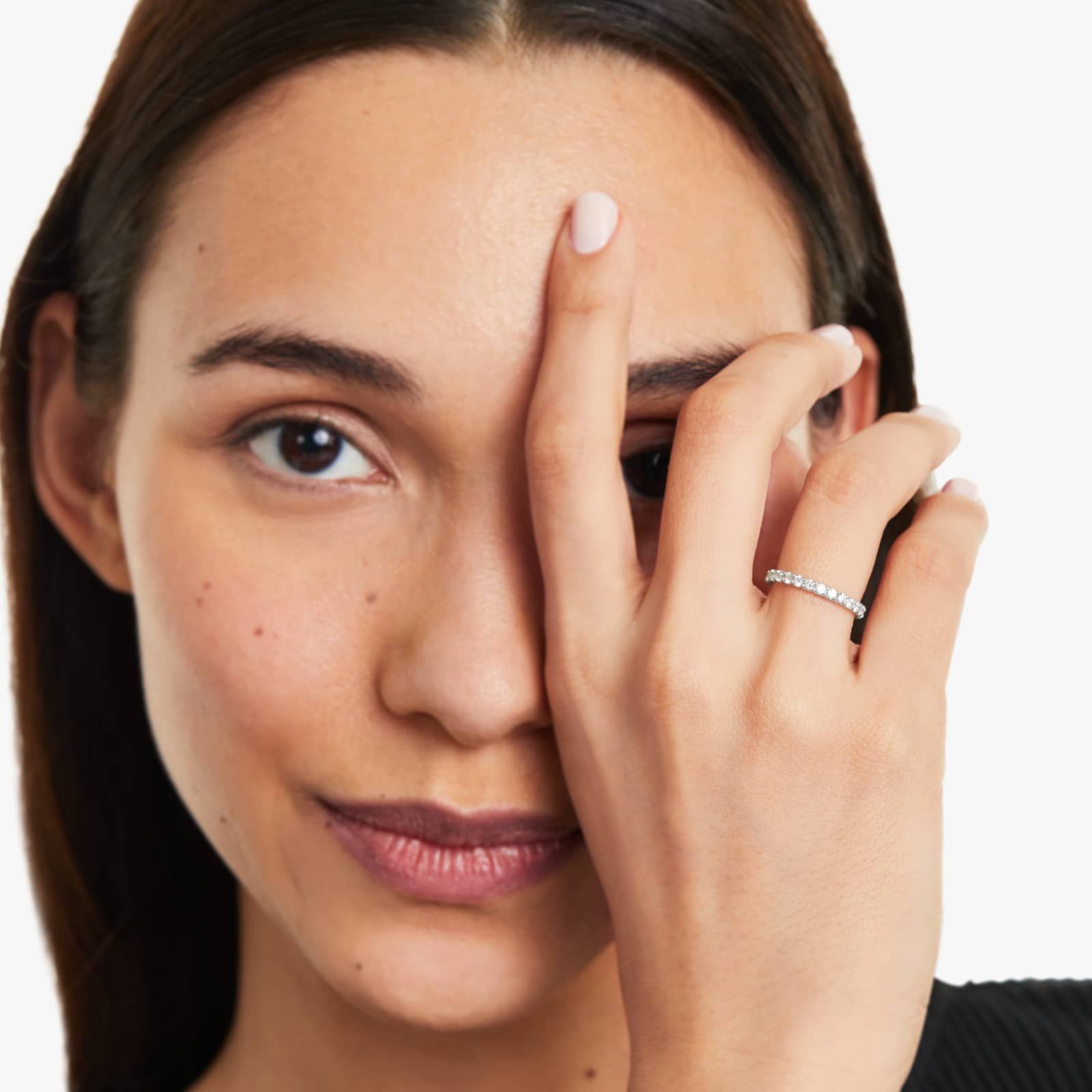 Shared Prong Contour Lab Grown Diamond Eternity Ring , EF Color, VS Clarity, IGI Certified