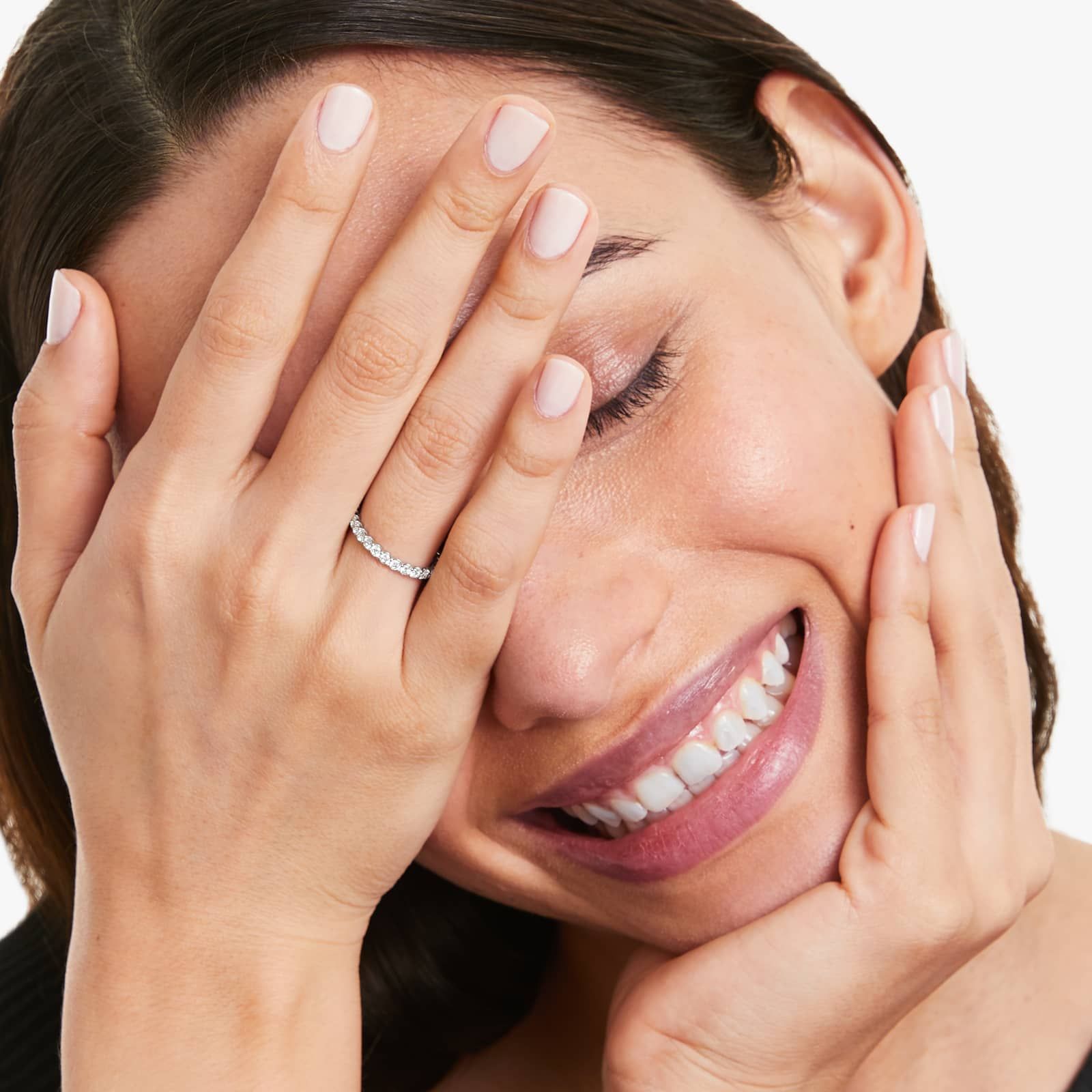 Shared Prong Contour Lab Grown Diamond Eternity Ring , EF Color, VS Clarity, IGI Certified