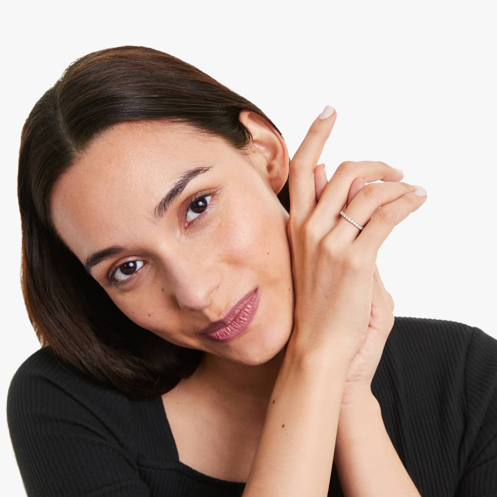 Shared Prong Contour Lab Grown Diamond Eternity Ring , EF Color, VS Clarity, IGI Certified