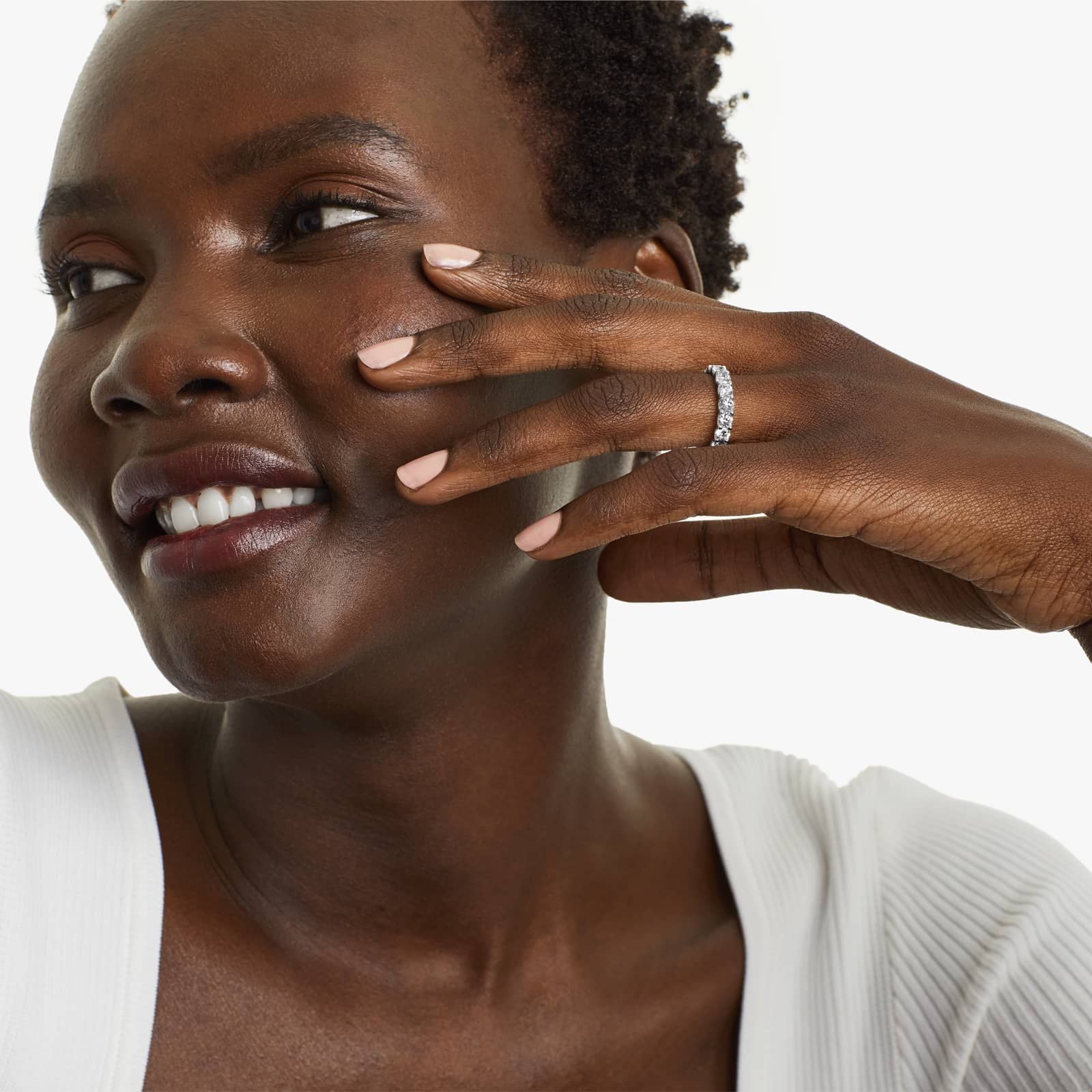 Shared Prong Contour Lab Grown Diamond Eternity Ring , EF Color, VS Clarity, IGI Certified