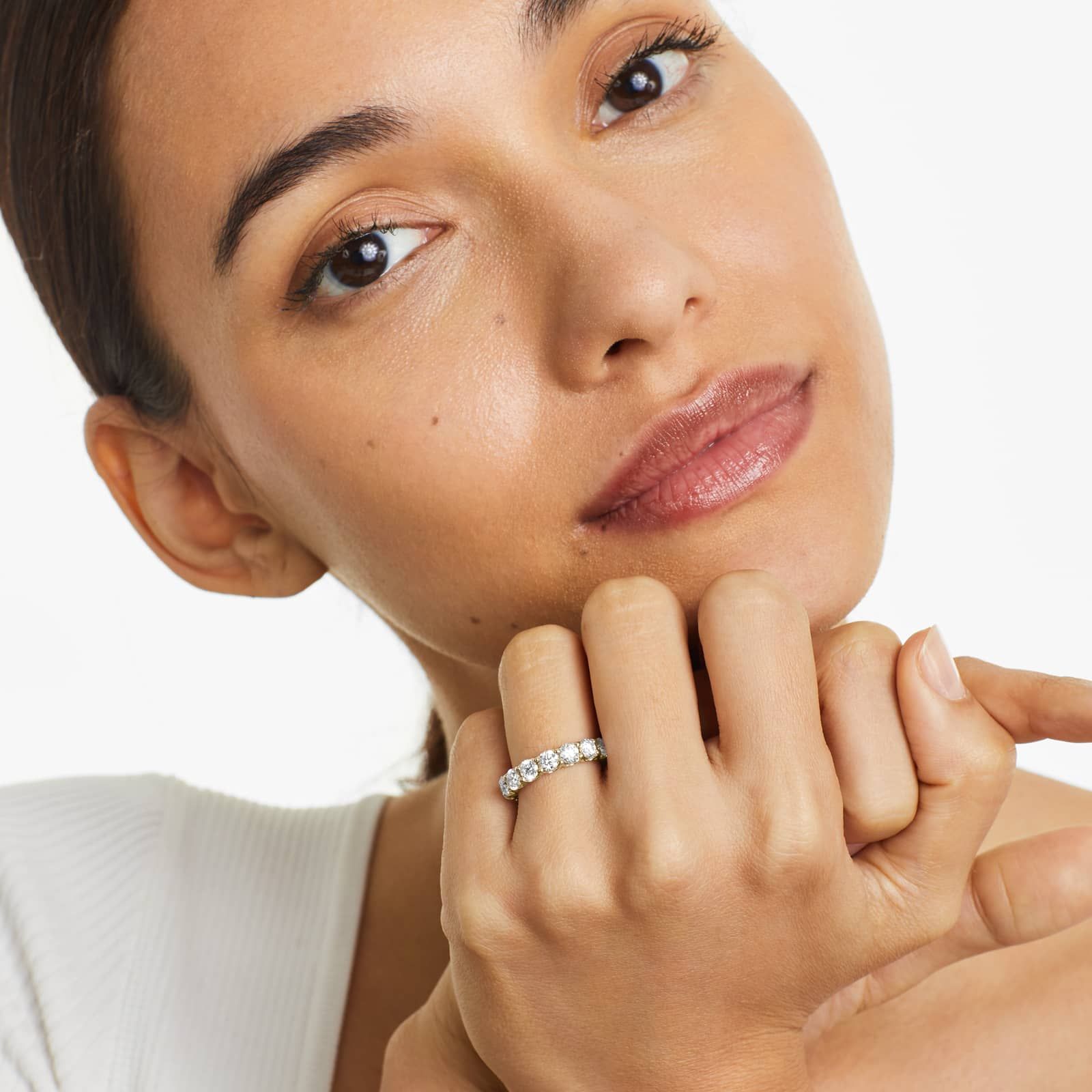 Shared Prong Contour Lab Grown Diamond Eternity Ring , EF Color, VS Clarity, IGI Certified