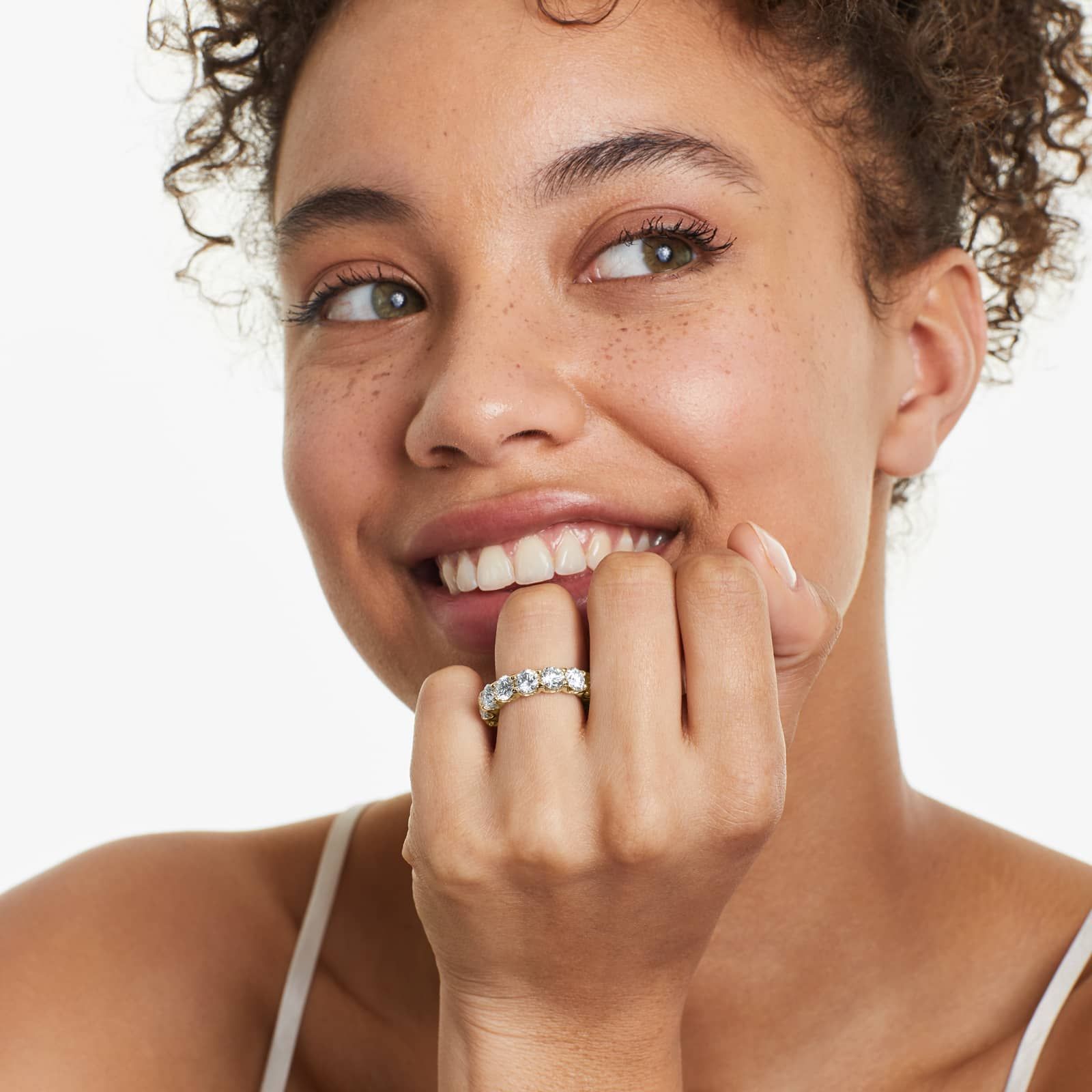 Shared Prong Contour Lab Grown Diamond Eternity Ring , EF Color, VS Clarity, IGI Certified