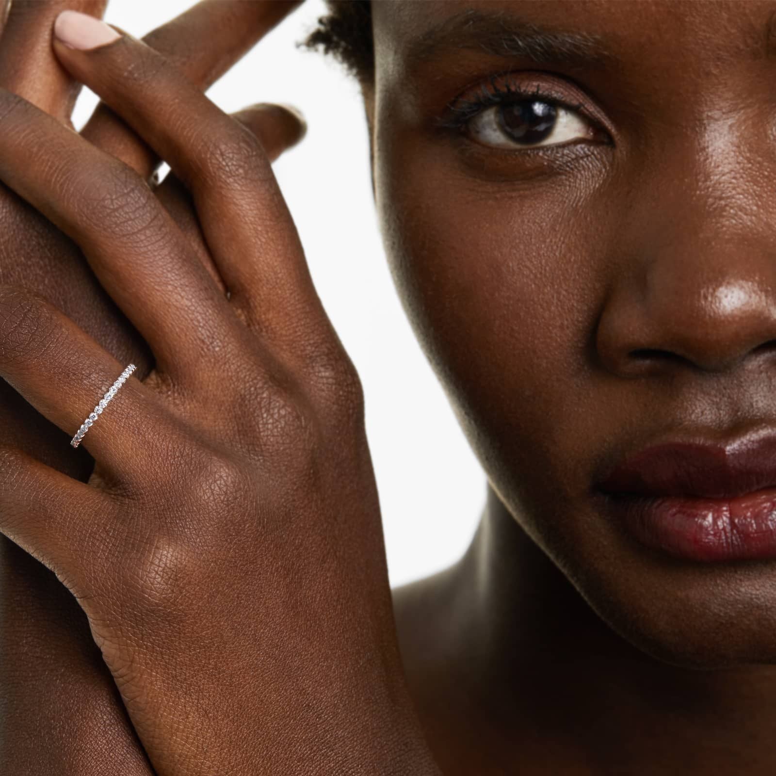 Fishtail Lab Grown Diamond Eternity Ring, EF Color, VS Clarity, IGI Certified