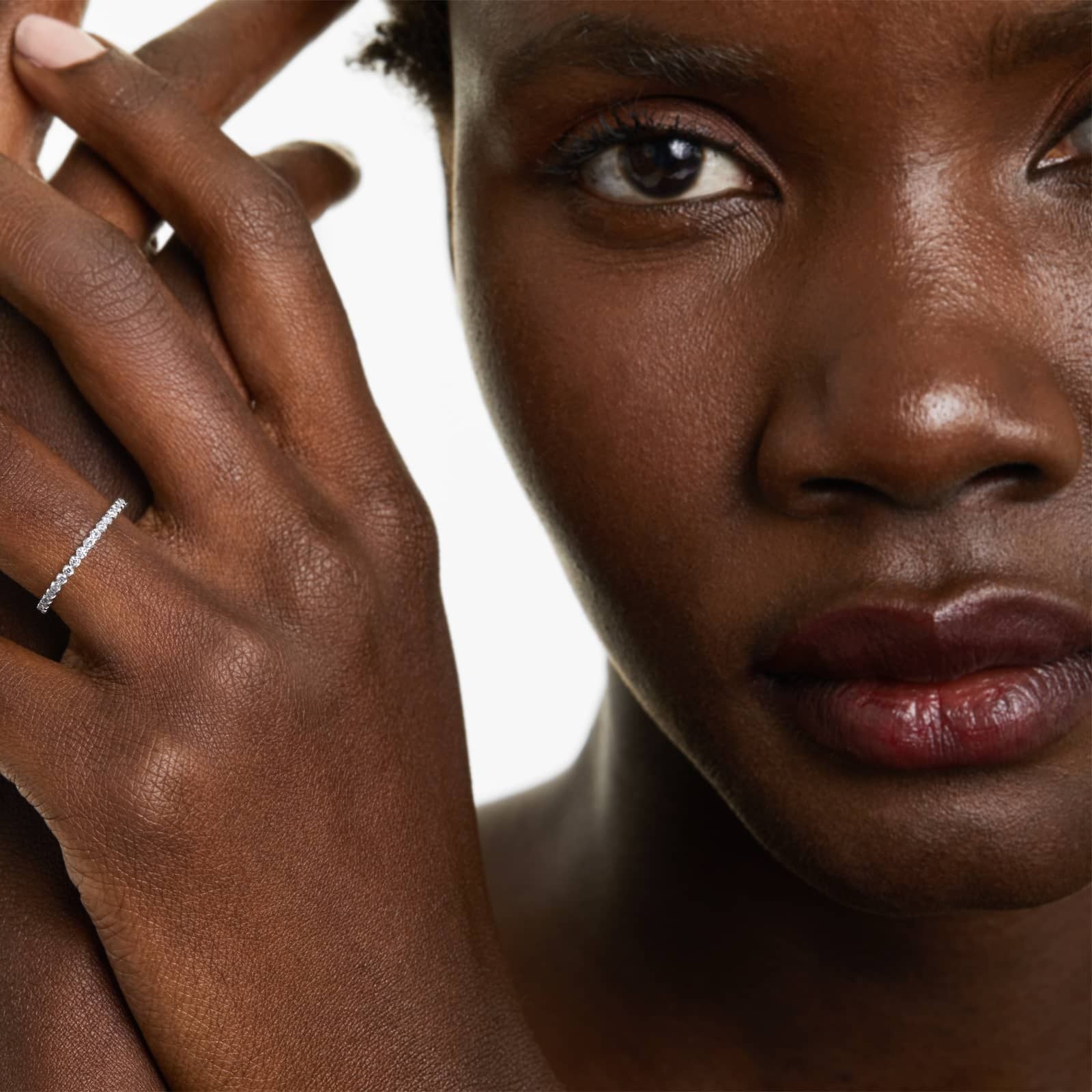 Fishtail Lab Grown Diamond Eternity Ring, EF Color, VS Clarity, IGI Certified