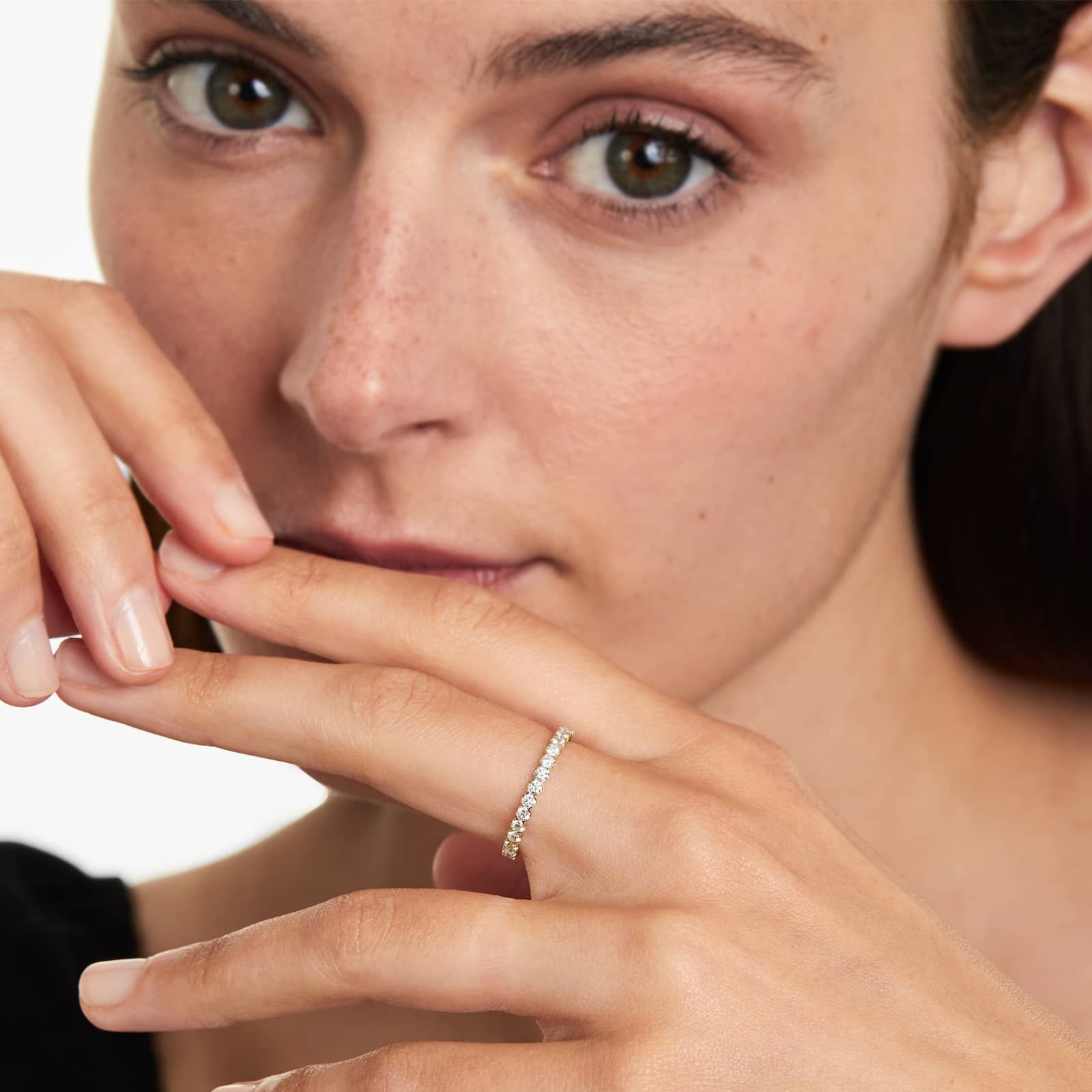 Fishtail Lab Grown Diamond Eternity Ring, EF Color, VS Clarity, IGI Certified