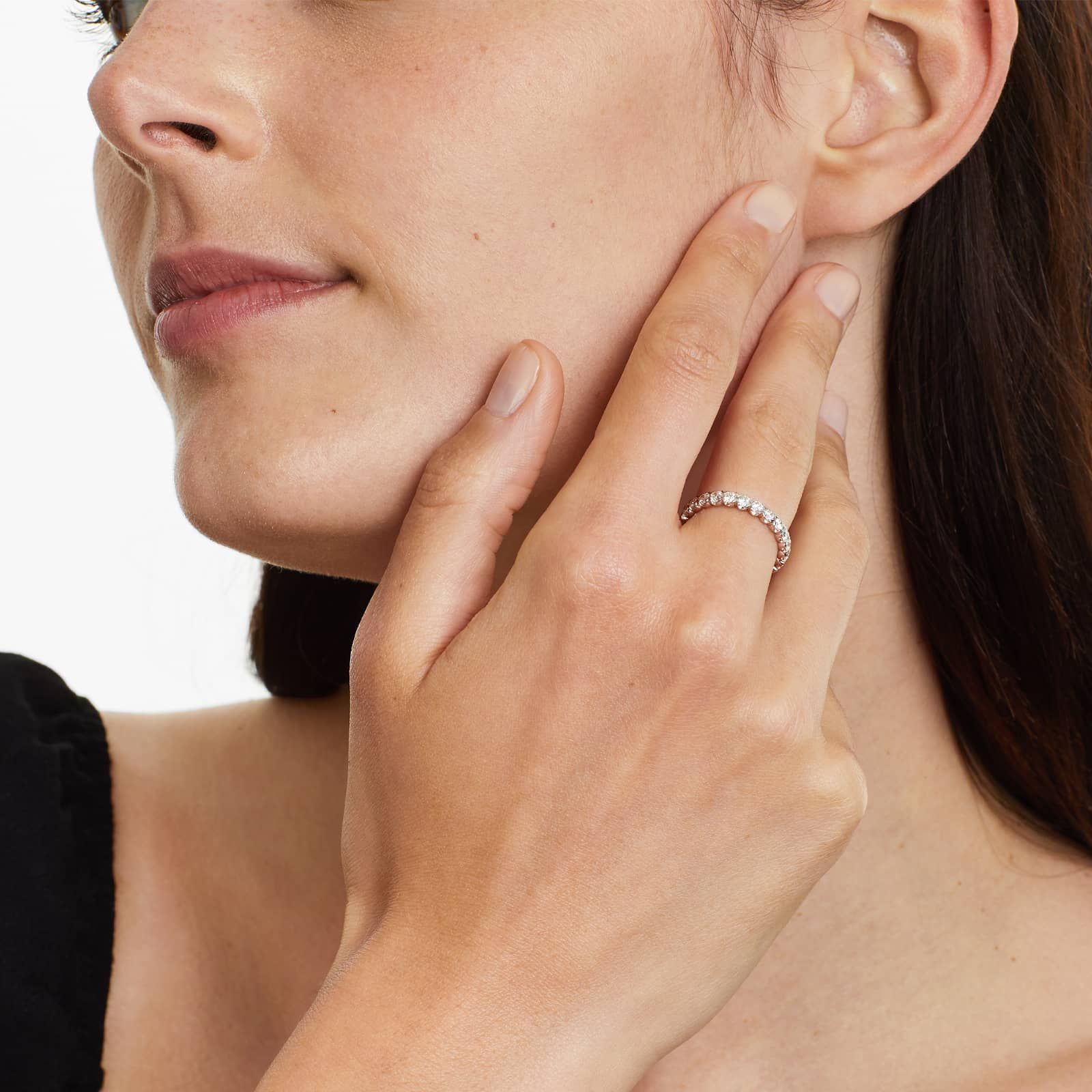 Fishtail Lab Grown Diamond Eternity Ring, EF Color, VS Clarity, IGI Certified