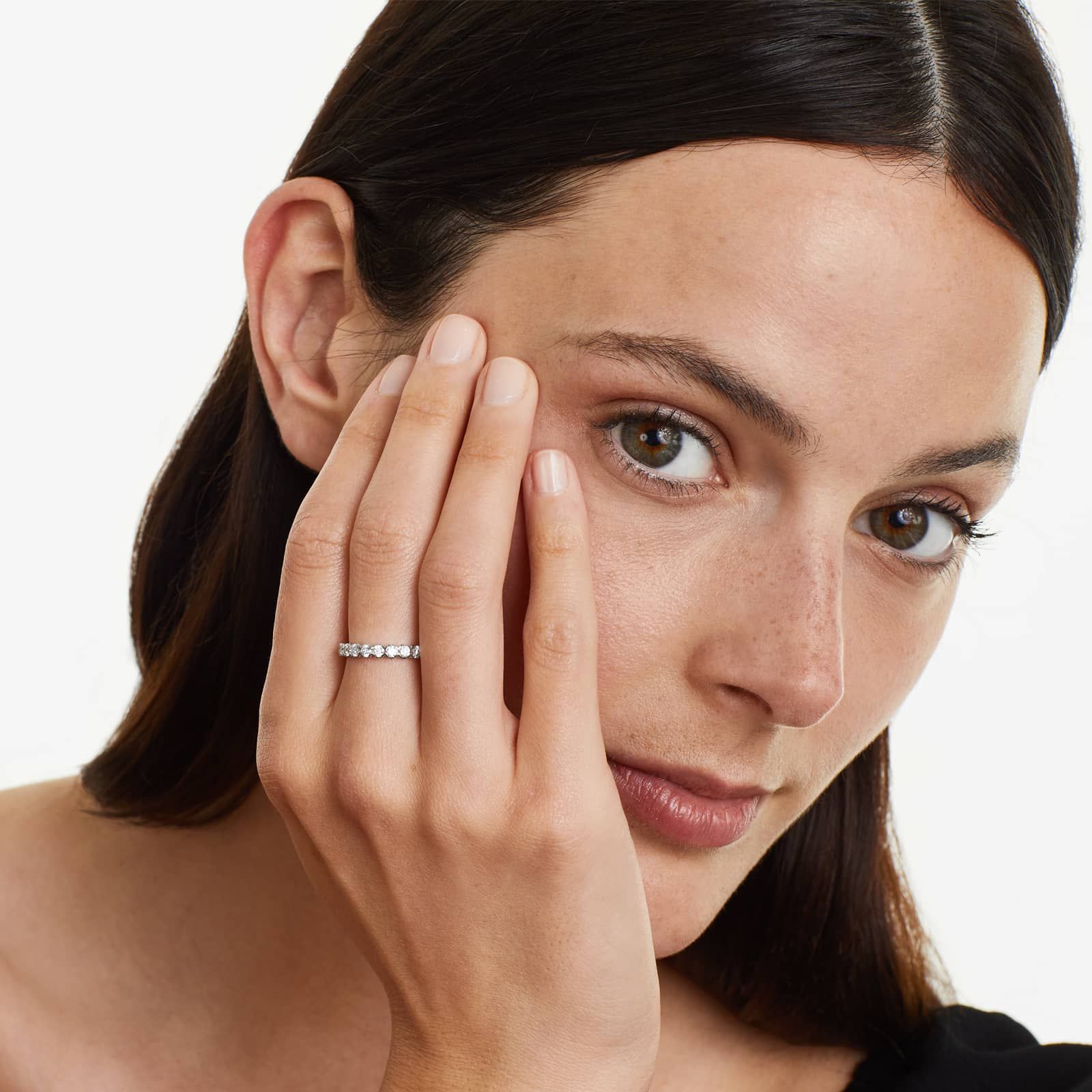 Fishtail Lab Grown Diamond Eternity Ring, EF Color, VS Clarity, IGI Certified