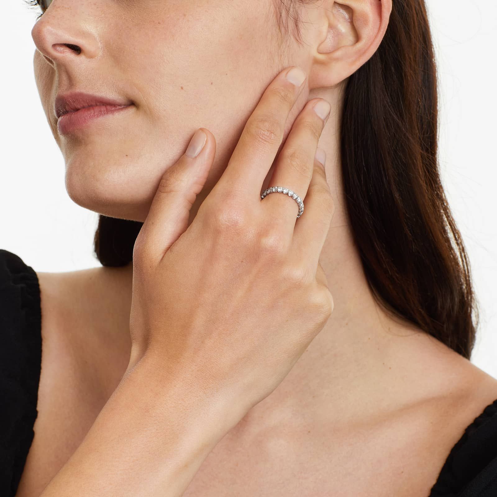 Fishtail Lab Grown Diamond Eternity Ring, EF Color, VS Clarity, IGI Certified