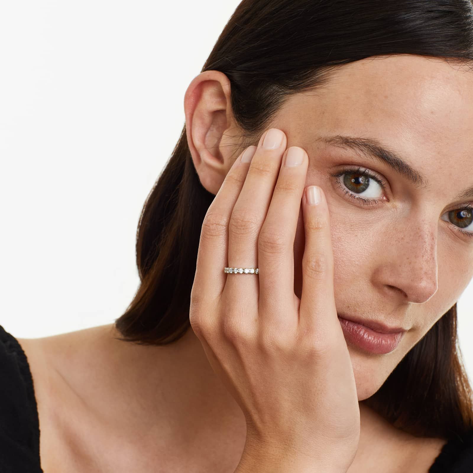 Fishtail Lab Grown Diamond Eternity Ring, EF Color, VS Clarity, IGI Certified